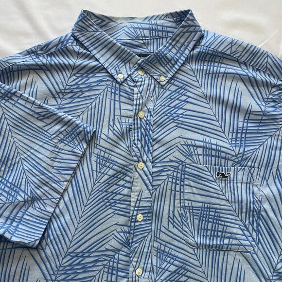Vineyard Vines Mens Hawaiian Floral Print Short Sleeve Button Up Camp Shirt 1XB - Picture 1 of 7